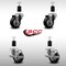 Service Caster 3'' SS Black Poly Wheel Swivel 1-1/2'' Expanding Stem Caster Set 2 Brakes, 4PK SCC-SSEX20S314-PPUB-BLK-2-TLB-2-112 - alternate 3